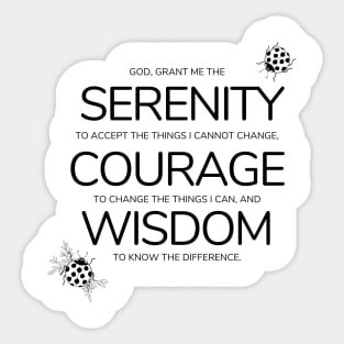 serenity prayer Sticker